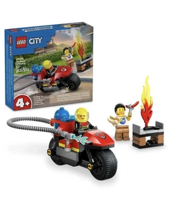 LEGO City Fire Rescue Motorcycle Firefighter Toy Playset for Kids Ages 4+ - Picture 1 of 6
