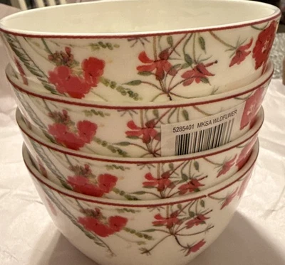 MI CASA/FLOR SILVESTRE GRDN VERMELHO - CONJUNTO DE 4 PEÇAS tigela de frutas nova. Sem caixa. - Imagem 1 de 4