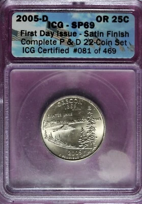 2005 - D ICG SP69 OREGON Washington Quarter!!  #B47735 - Image 1 of 2