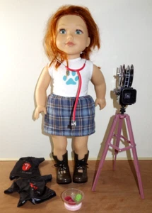 Lotus 18" American girl size Doll Red Hair Cloth Body With Accessories - Picture 1 of 8