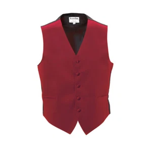New Mens Red Satin Tuxedo Vest Bow Tie Real Pockets MADE IN USA Best Quality - Picture 1 of 5
