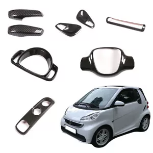 8Pcs Carbon Fiber Pattern Interior Trim set Fit for Smart Fortwo 451 2010-2015 - Picture 1 of 12