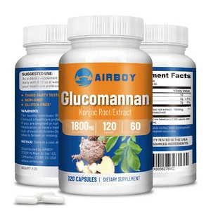 Glucomannan Konjac Root Extract 1800mg - Fat Burning, Weight Management & Loss - Picture 1 of 13