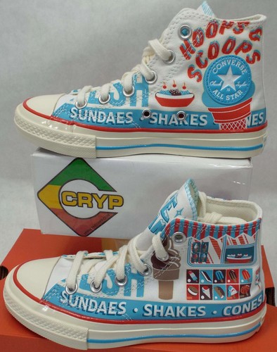 Nuove scarpe Converse Chuck 70 Hi Frozen Treats Youth 11 blu gelato rosso A00395F