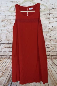 Vestido Crown & Ivy Rojo Crochet Sin Mangas Columpio Mediano Para Mujer Forrado (BY) - Imagen 1 de 5