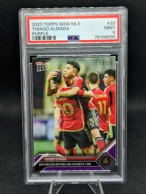 2023 Topps Now MLS THIAGO ALMADA ATLANTA UNITED FC Card #33 /25 PSA 9 - Image 1 of 3