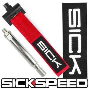 SICKSPEED FRONT BUMPER SPORTS TRACK RACING REAR TOW HOOK STRAP RED SICK NEW FIT - Picture 1 of 1