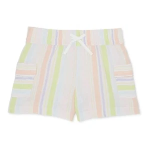 WONDER NATION Girls Size XXL (18) Pull-On Drawstring Short Stripe - Picture 1 of 4