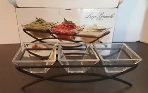 LUIGI BORMIOLI Tuscan Bowl Set with Wrought Carrier - Picture 1 of 5