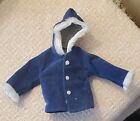 Barbie Clothes:  Vintage Blue Quilted Jacket With Hood And White Fur Trim