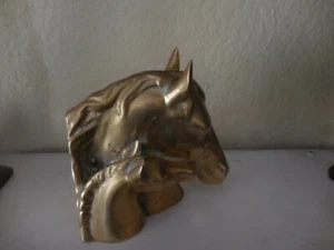 Vintage massives Messing Mutter und Kind Pferd Book-End Köpfe wiegt 4 Pfund INDIEN - Bild 1 von 12