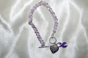 Breast Cancer Charm Bracelet Heart Ribbon Susan Komen Healthcare Nurse RN BC25 - Picture 1 of 4