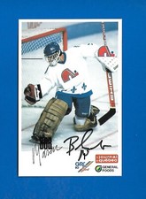 1988-89 BOB MASON AUTOGRAPH NHL POSTCARD QUEBEC NORDIQUES GENERAL FOODS