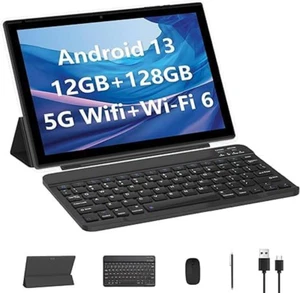 Tablet 10 pulgadas Android 13 Wifi con teclado y lápiz óptico 12 GB RAM 128 GB ROM 1 TB - Imagen 1 de 10