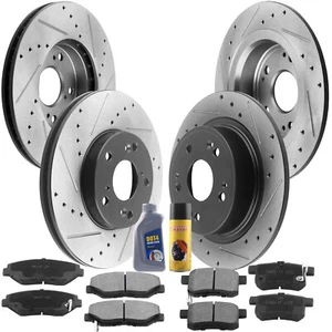 Brake Rotors and Ceramic Brake Pads For 08-17 Honda Accord Front Rear Left Right - Bild 1 von 9