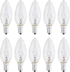 Confezione da 10 Lampadine 40W SES Piccola Vite,E14 Lampadine a Candela - Foto 1 di 3