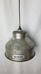 VTG Industrial Pendant Warehouse Barn Loft Light 9" X 13" Wide Plug In Swag Bell - Picture 1 of 10
