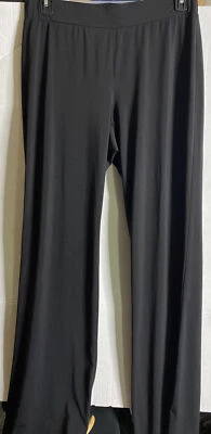 TAHARI Women Pants Black Polyester Elastic Waist Pull On Straight Leg Size M - Image 1 of 3
