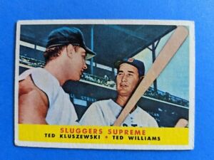 1958 Topps - Sluggers Supreme #321 - Ted Williams HOF Red Sox Ted Kluszewski