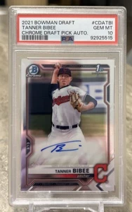 2021 Bowman Draft Chrome Tanner Bibee PSA 10 Auto Rookie RC - Picture 1 of 2