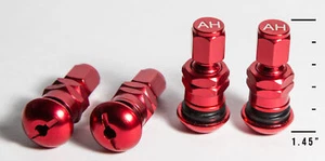 AodHan V3 1.45" Red Valve Stems Fits Standard 0.453" Stem Holes (Set of 4) - Picture 1 of 2