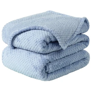 Coperta Flanella Poliestere Microfibra 300 gmq Twin Size Blu Ardesia 150x200cm - Imagen 1 de 12