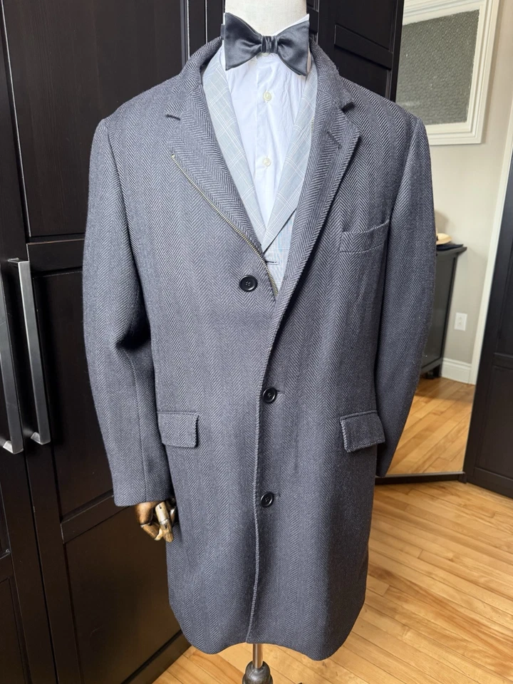 Abrigo de lana azul oscuro Kiton para hombre - talla grande 42/52 Italia 🇮🇹 ¡Elegancia! Foto 1 de 4