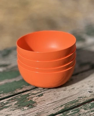 Set of 4 | MAINSTAYS Halloween Pumpkin Etched Plastic Bowls 38oz Cereal • Orange - Image 1 of 4