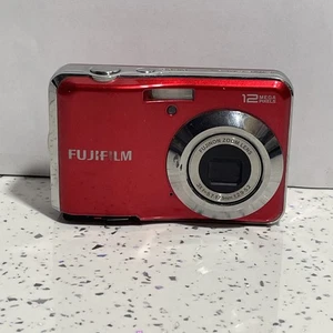 Fujiflm Digital Camera FinePix AV120 12.0MP Red Working Needs cover spares or Re - Picture 1 of 22