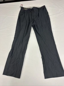 NWT Daniel Cremieux Signature Gray Dress Pants 34x30 Blue Flat Front Slacks - Picture 1 of 8