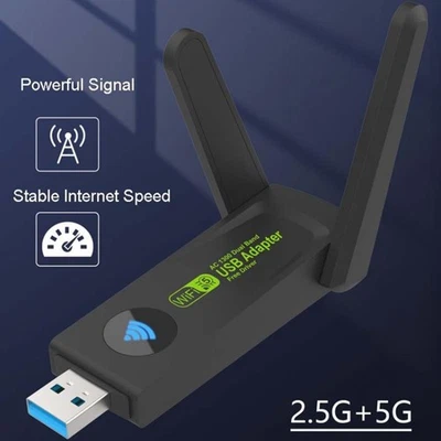 600/1300Mbps WiFi USB Adapter Dual Band 2,4G/5Ghz Wi-Fi в Dongle D I6R1 H9S3 - Image 1 of 4