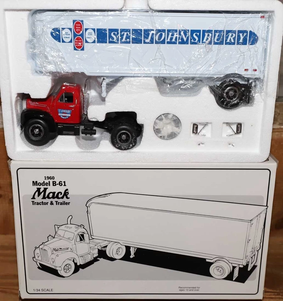 Camión tractor 1st Gear 1960 B-61 St Johnsbury Mack fundido a presión 1:34 19-1341 primero Foto 1 de 4