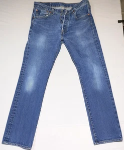Levis 501 Original Fit Jeans Straight Leg 100% Cotton Blue 32x30 - Picture 1 of 8