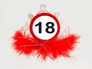 Traffic Sign 18th Tiara with Feathers - Picture 1 of 1