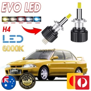 LED HEAD LIGHT For Mitsubishi Lancer Evolution 1 Bulb CANBUS H4 LOW HIGH - Picture 1 of 12
