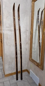 VINTAGE TOPPEN TUR-LETT WOODEN CROSS COUNTRY SKIS 200 A4 Made in Norway GORGEOUS - Picture 1 of 19