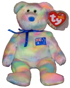 Ty Beanie Baby - AUSSIEBEAR Bear Asia Exclusive 8." NEW MWMTs Stuffed Animal Toy - Picture 1 of 8