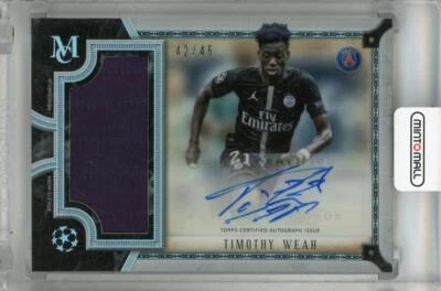 2018-19 Topps Museum Collection UEFA Champions League Timothy Weah Auto /45 - Image 1 of 2