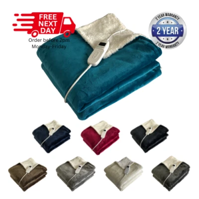 Electric Heated Throw Blanket, Warm Soft Fleece (Sherpa) Fast Heat 9Levels&Timer - Image 1 of 4