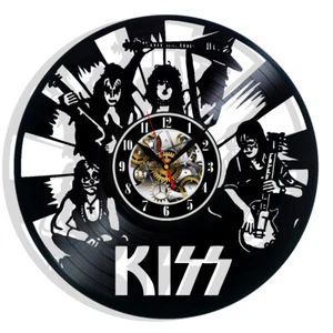 Kiss Rock Band Vinyl Wanduhr Geschenk Geburtstag Urlaub Kunst Zuhause Zimmer Dekor Design - Bild 1 von 4