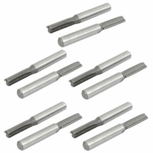 1/4" x 1/4" Double Flutes Straight Router Bits Woodworking Cutter Tool 10pcs