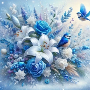 5D Diamond Painting Kits for Adult, Birds Flower Diamond Art Kits for Beginners, - Picture 1 of 12