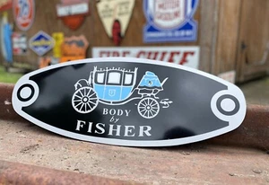 Antique Vintage Old Style Body By Fisher Sign! - Picture 1 of 7