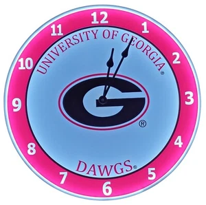 Georgia Bulldogs LED CLock 12" kabelgebunden Wand Schreibtisch - Bild 1 von 5