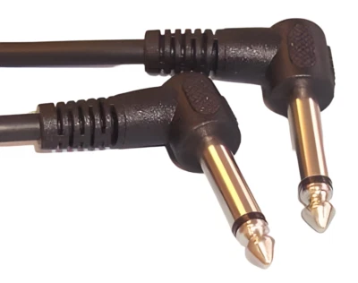 ANDEE CABLES 6.35mm 90° TS Right Angled Mono Jack 1/4” Male Cable Guitar lead 1m 2m 3m 6m