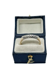 Schöner antiker Retro Ehering mit 7 Diamanten 14 Karat Gelbgold Größe 8 - Bild 1 von 8