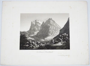 Baumann, H After Hurlimann, J Grindelwald Glacier Antique Print Switzerland - Picture 1 of 3