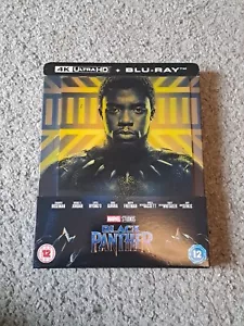 BLACK PANTHER UK EXCLUSIVE LENTICULAR 4K UHD BLU RAY STEELBOOK LIMITED ED NEW - Picture 1 of 2