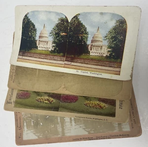 Lote 4 tarjetas StereoView Washington D.C. Capitol Pennsylvania Ave McKinley Funeral - Imagen 1 de 3