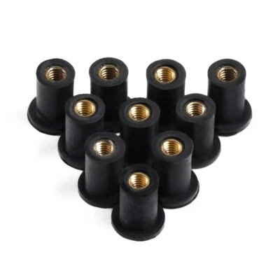 M4 Black Rubber Nuts Motorcycle Bolts Screws Well Nuts 4mm Nuts Windscreen Nuts - Imagem 1 de 4